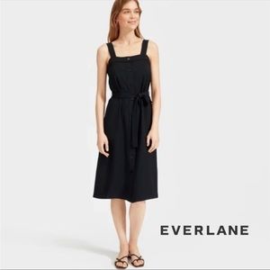 Everlane Japanese GoWeave Picnic Midi Dress in Black. Size 6.